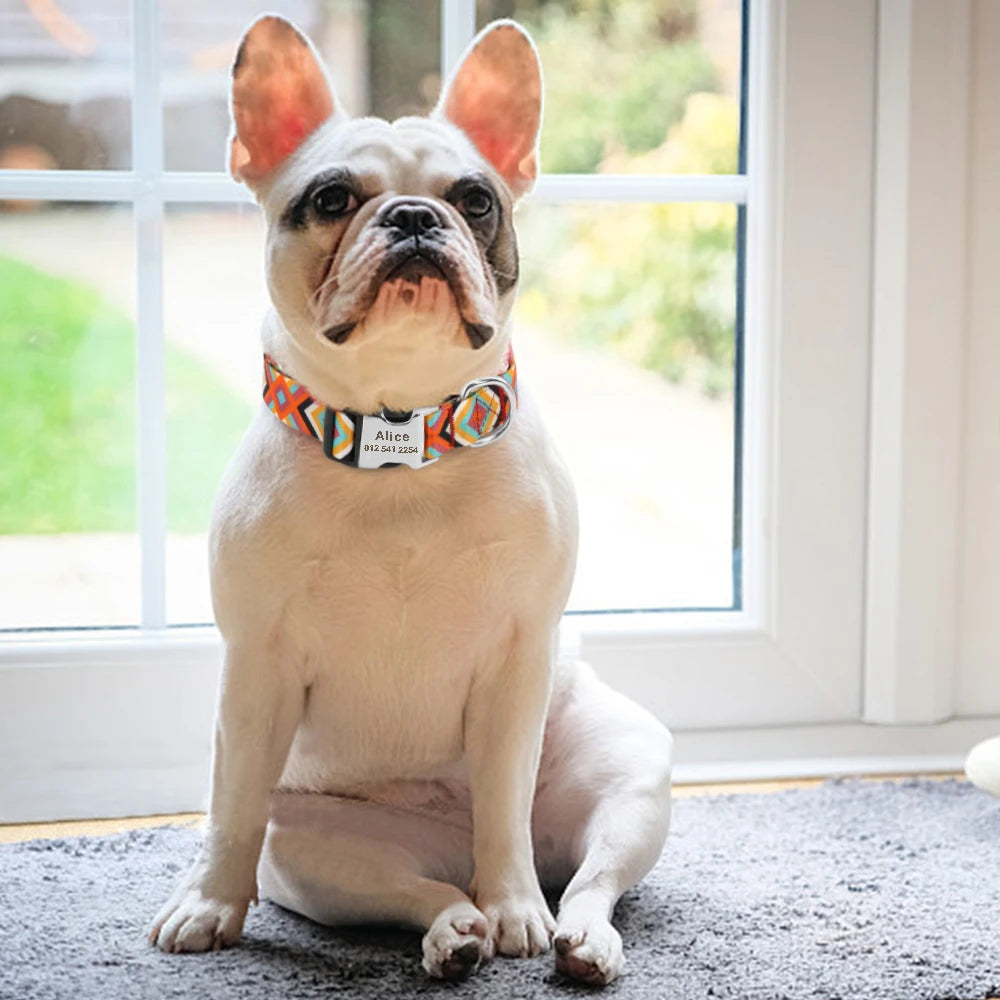 Adjustable Nylon Personalized Dog Collar with name