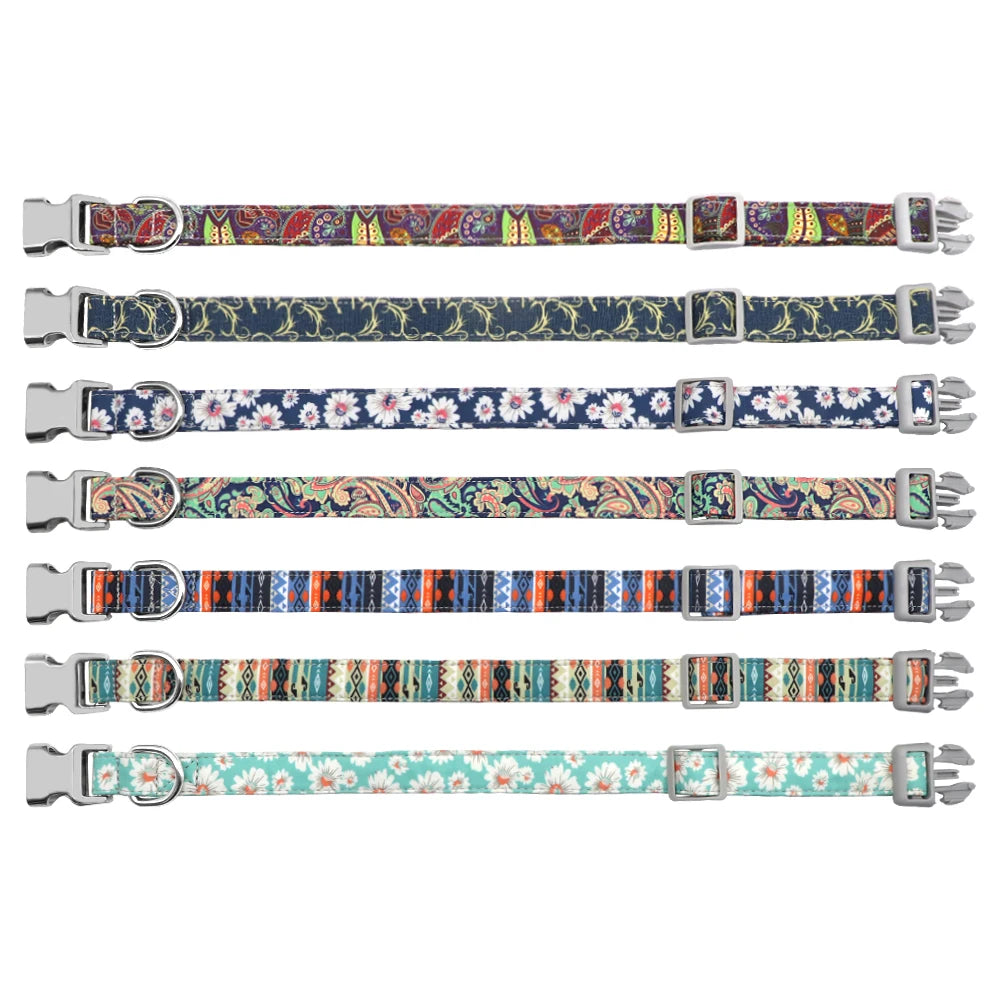 Adjustable Nylon Personalized Dog Collar with name