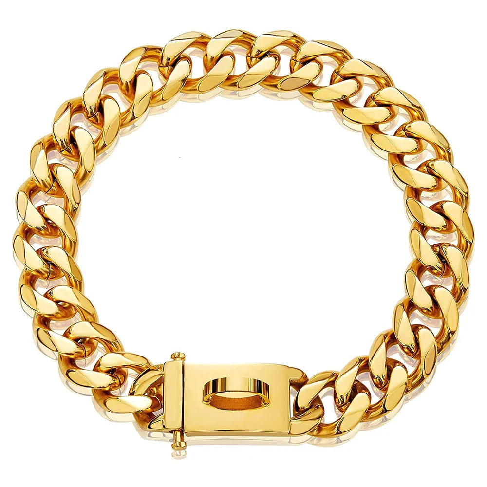 19mm Luxurious Gold Chain Dog Collar