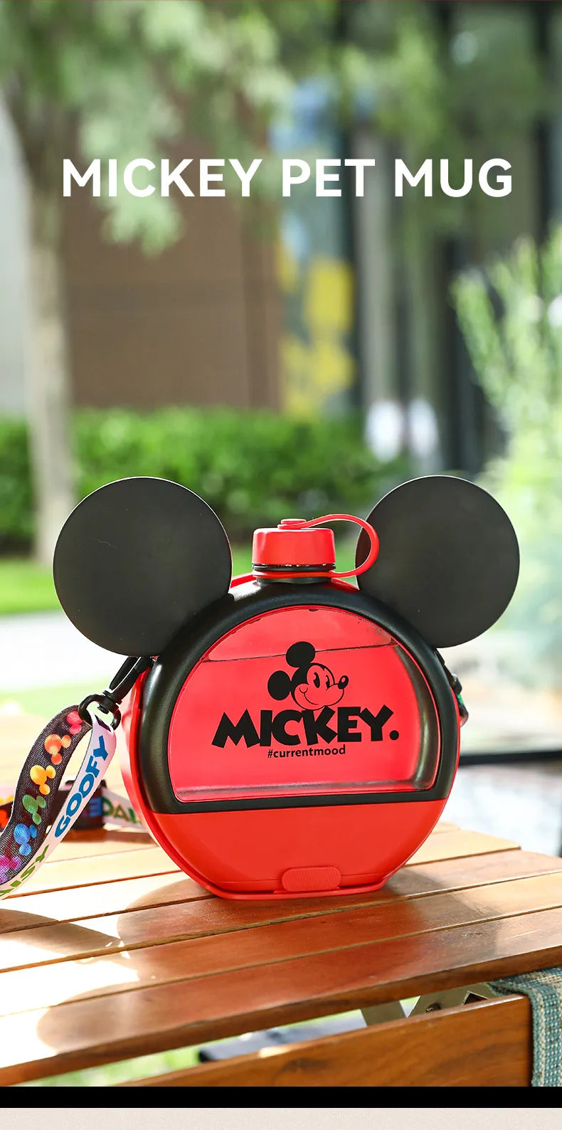 Cute Mickey Mouse Travel Water Bottle for Dogs
