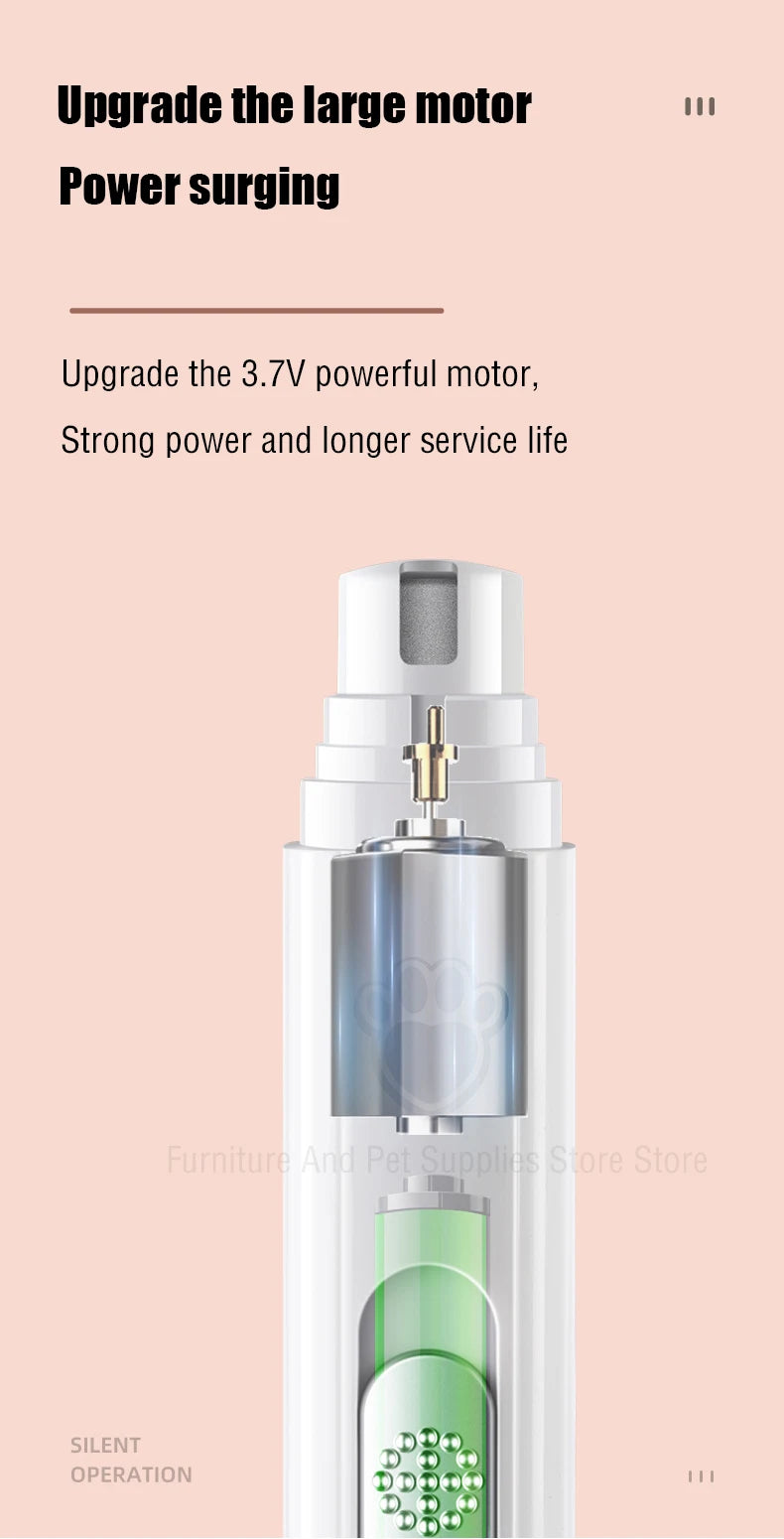 Painless Electric Pet Nail Grinder with Polisher Wheel