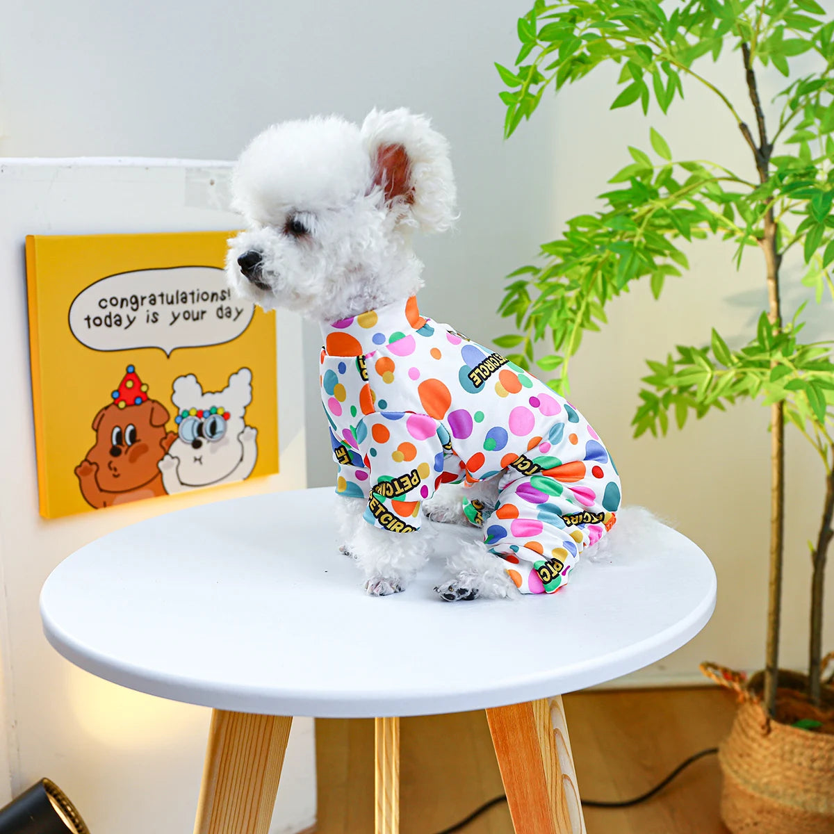 Flower Bubble Puppy Clothes Four Feet Thin Onesie