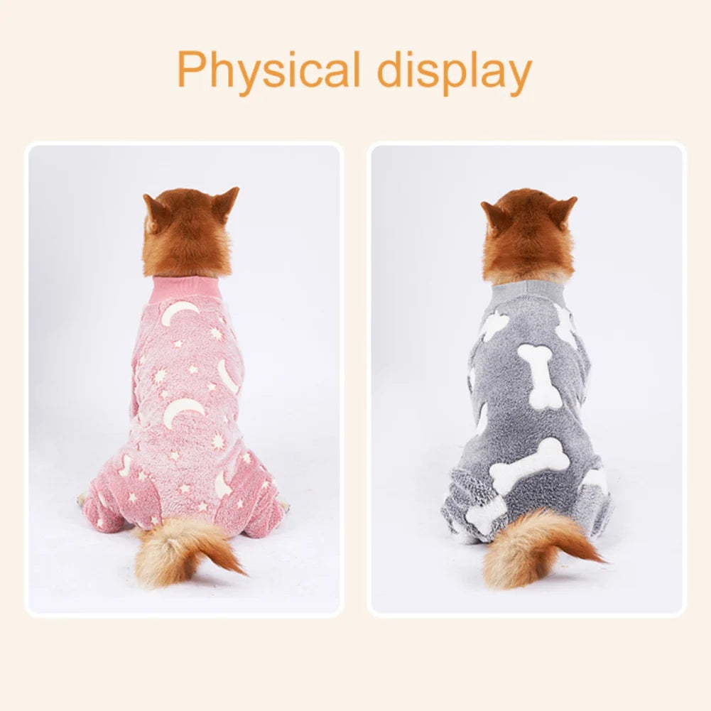 Soft fleece pajamas for dogs