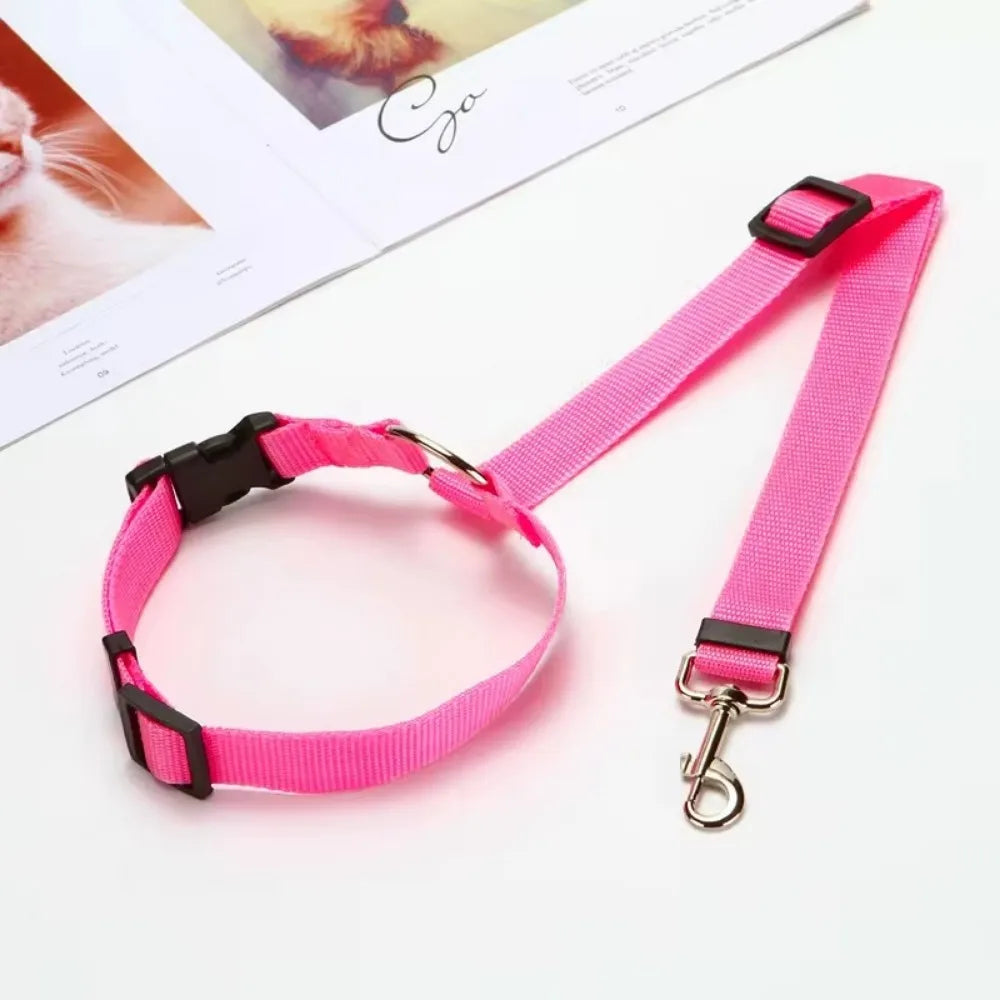 2 in 1 Dog Car Seat Belt & Harness Collar