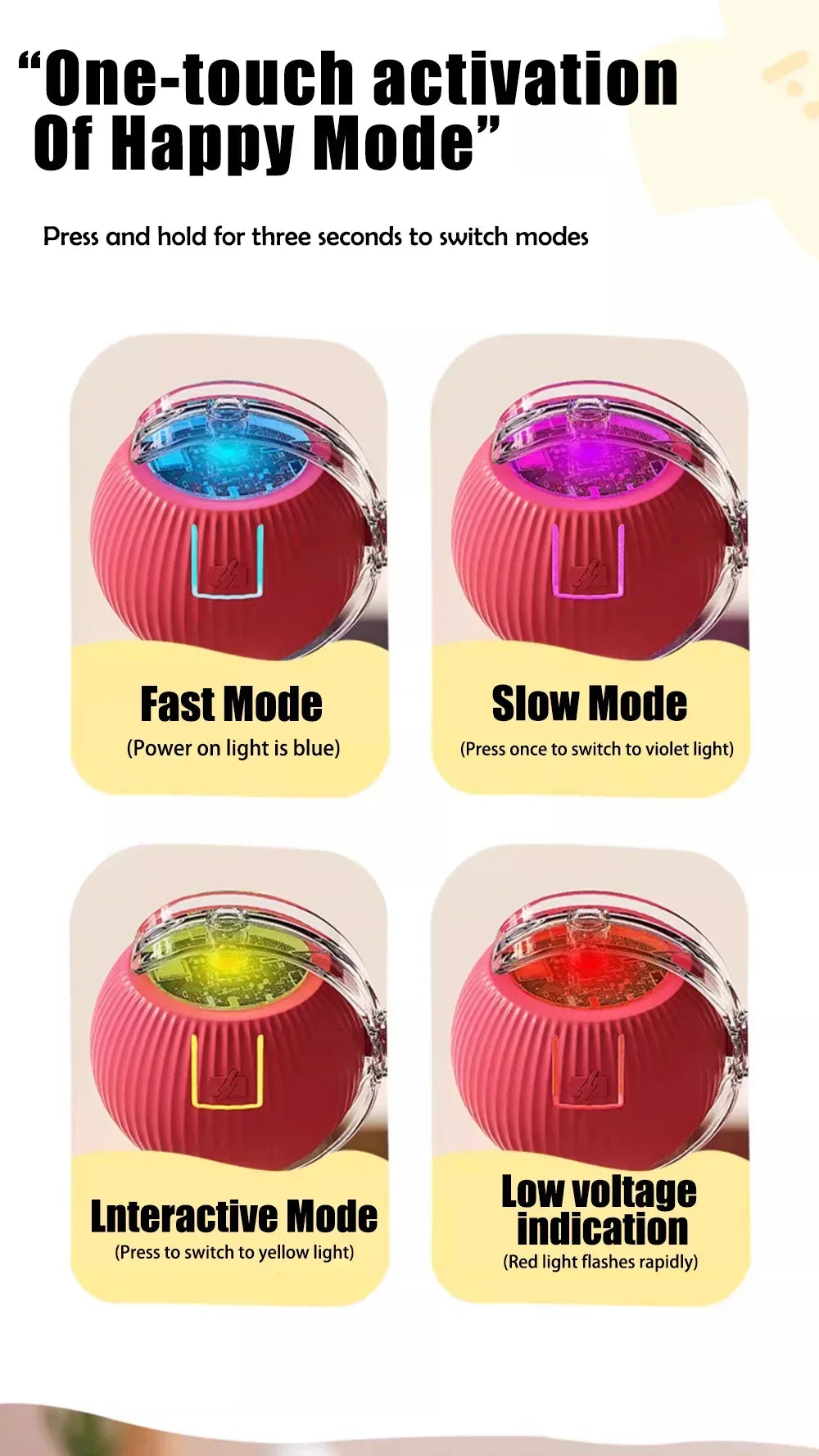Automatic Rolling Ball Cat Toys Type C rechargeable