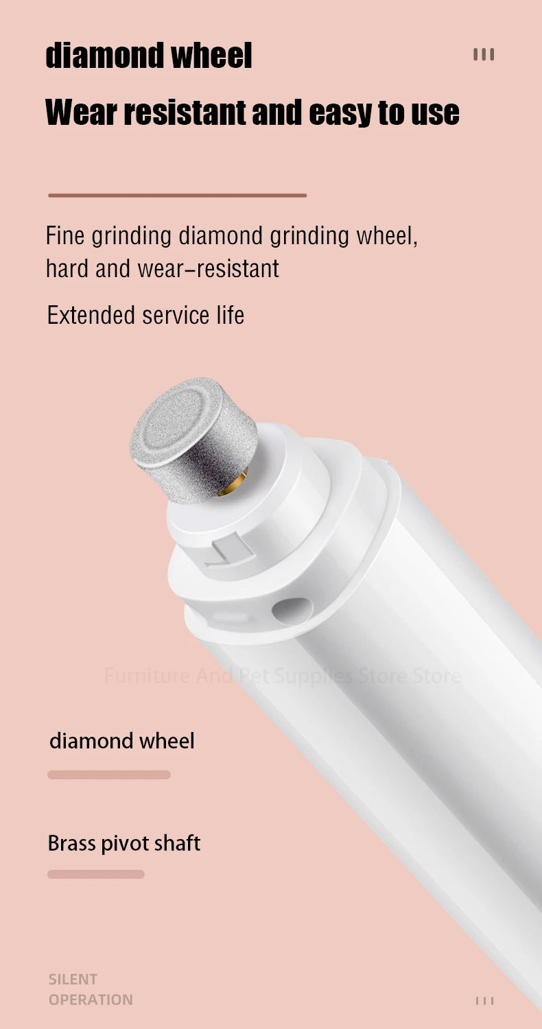 Painless Electric Pet Nail Grinder with Polisher Wheel