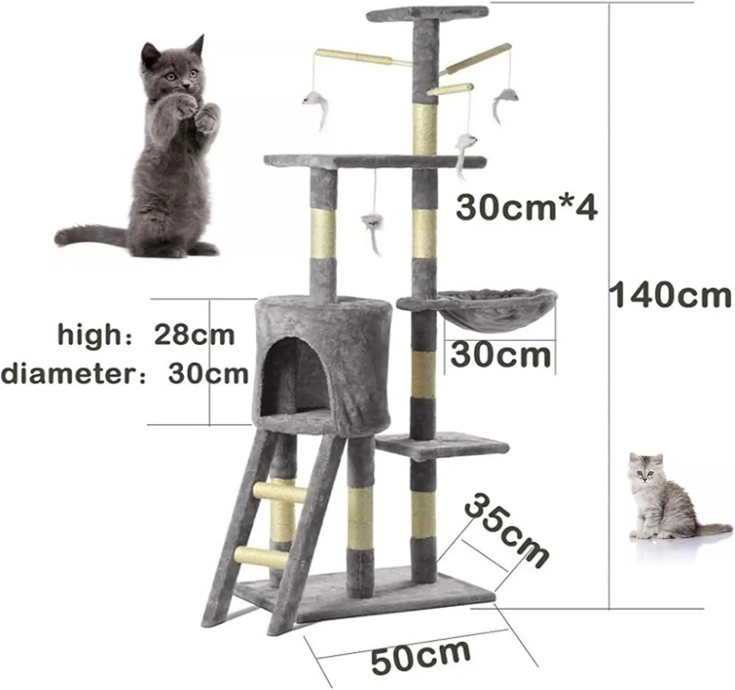wooden climbing frame for cats size