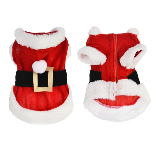 Santa Christmas Costume Clothes for Small Dogs Outfit