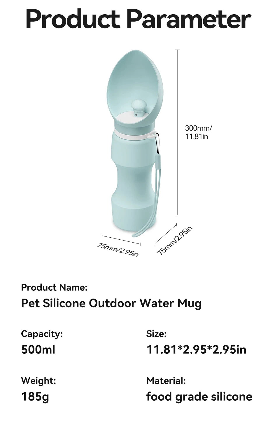 ROJECO Silicone Foldable Water Travel Bottle
