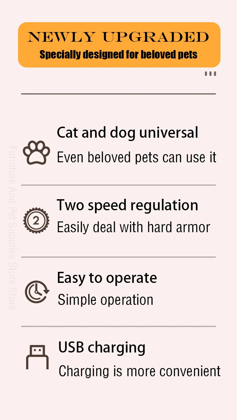 Painless Electric Pet Nail Grinder with Polisher Wheel