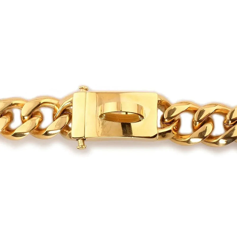 19mm Luxurious Gold Chain Dog Collar