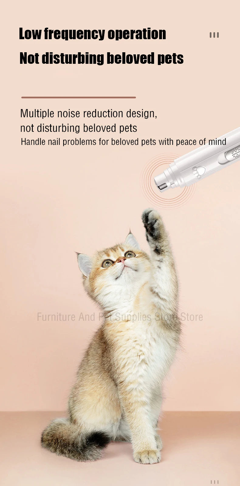 Painless Electric Pet Nail Grinder with Polisher Wheel