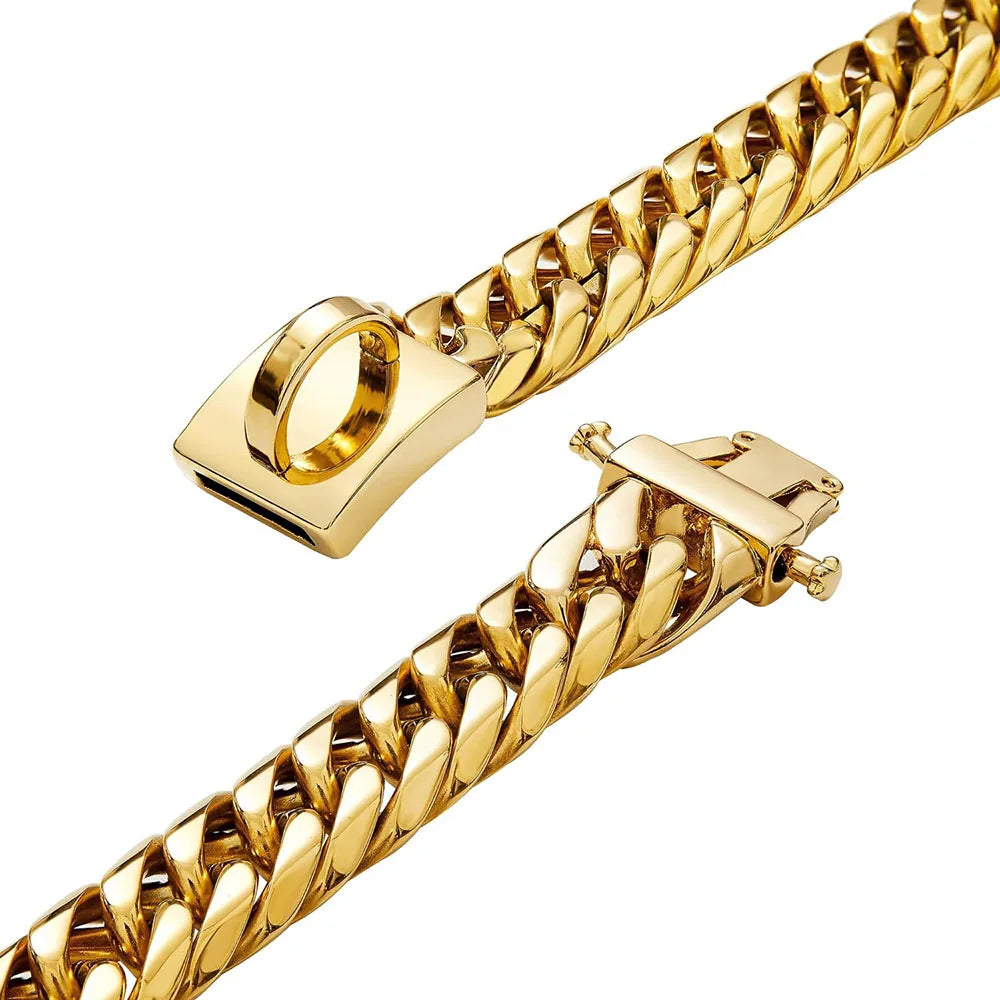 gold chain dog collar uk