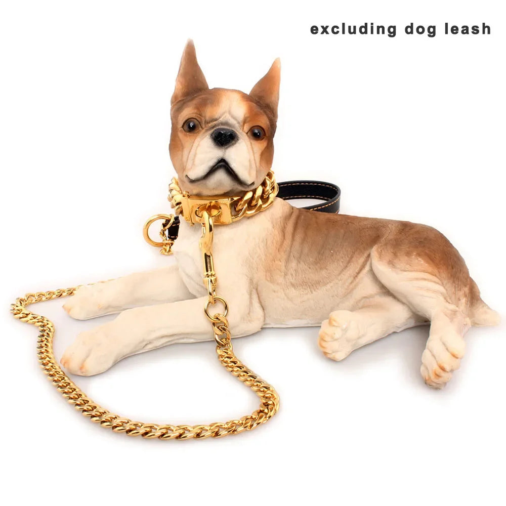 19mm Luxurious Gold Chain Dog Collar