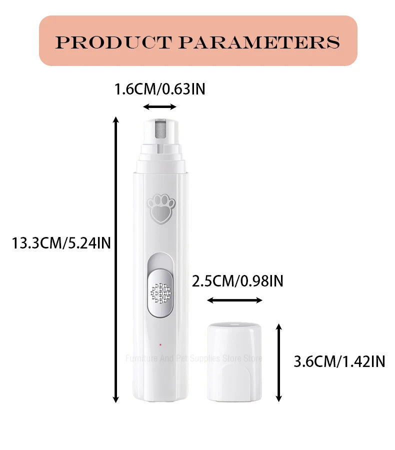 Painless Electric Pet Nail Grinder with Polisher Wheel