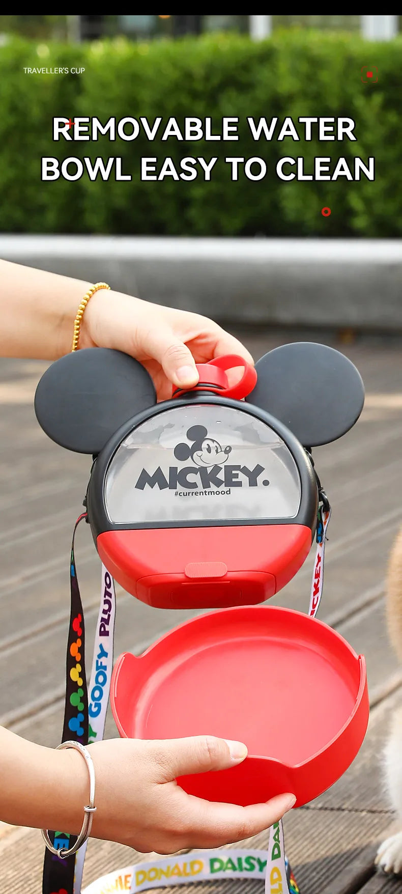 Cute Mickey Mouse Travel Water Bottle for Dogs