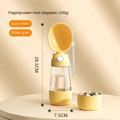 2 in 1 Dog Travel Water Bottle with Food Dispenser