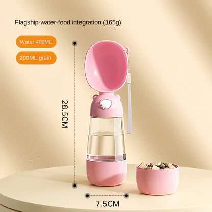 2 in 1 Dog Travel Water Bottle with Food Dispenser