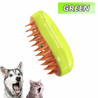 Rechargeable 3 in 1 Steam Pet Brush for Cats and Dogs