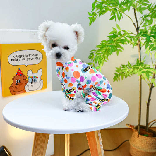 Flower Bubble Puppy Clothes Four Feet Thin Onesie
