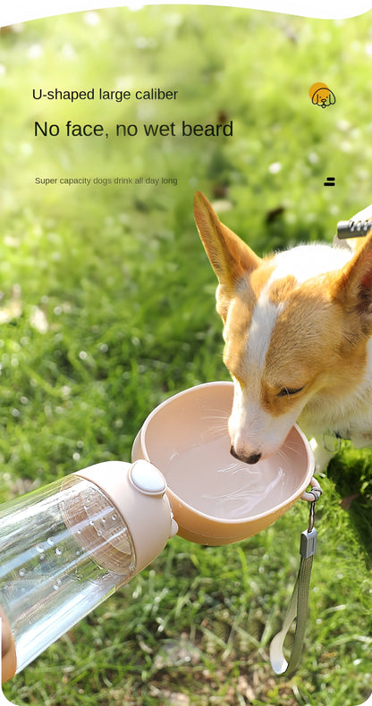 2 in 1 Dog Travel Water Bottle with Food Dispenser