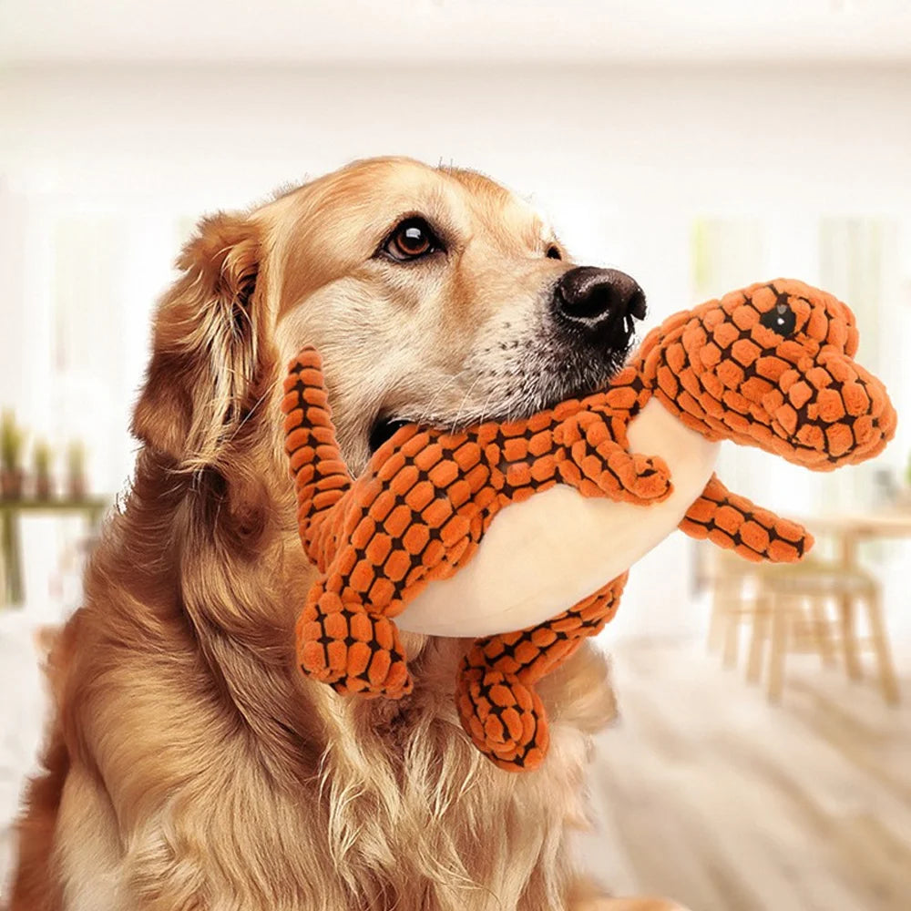 squeaky dinosaur dog toy