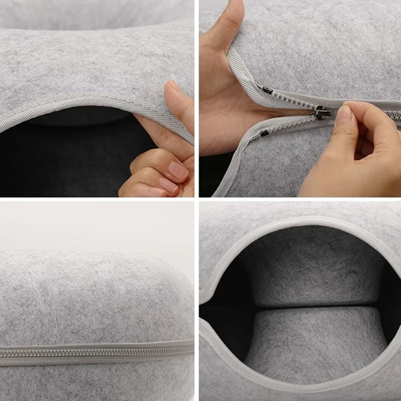 Modular Donut Bed Cat Play Tunnel