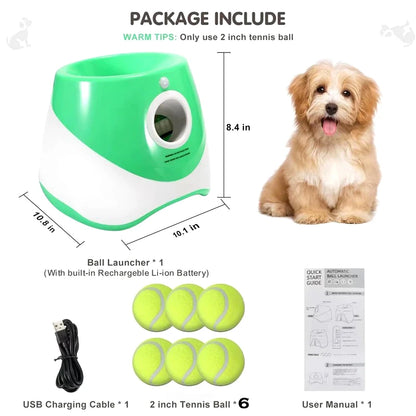 Automatic Dog Tennis Ball Launcher - Rechargeable Interactive Catapult Toy