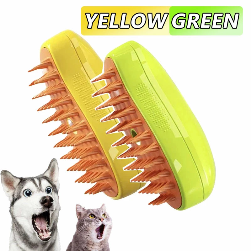 Rechargeable 3 in 1 Steam Pet Brush for Cats and Dogs