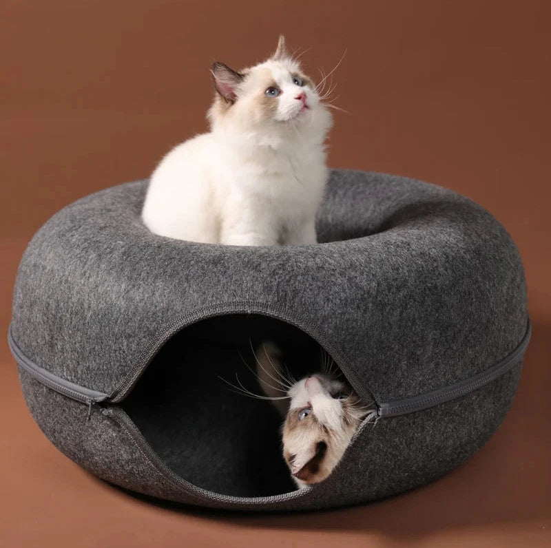 Modular Donut Bed Cat Play Tunnel