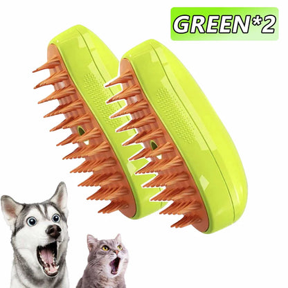 Rechargeable 3 in 1 Steam Pet Brush for Cats and Dogs