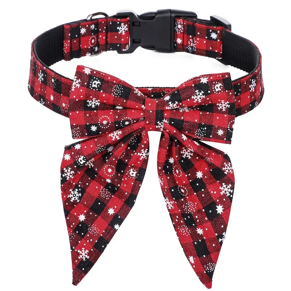 Christmas Dog Bow Collars  for Small Large Pets