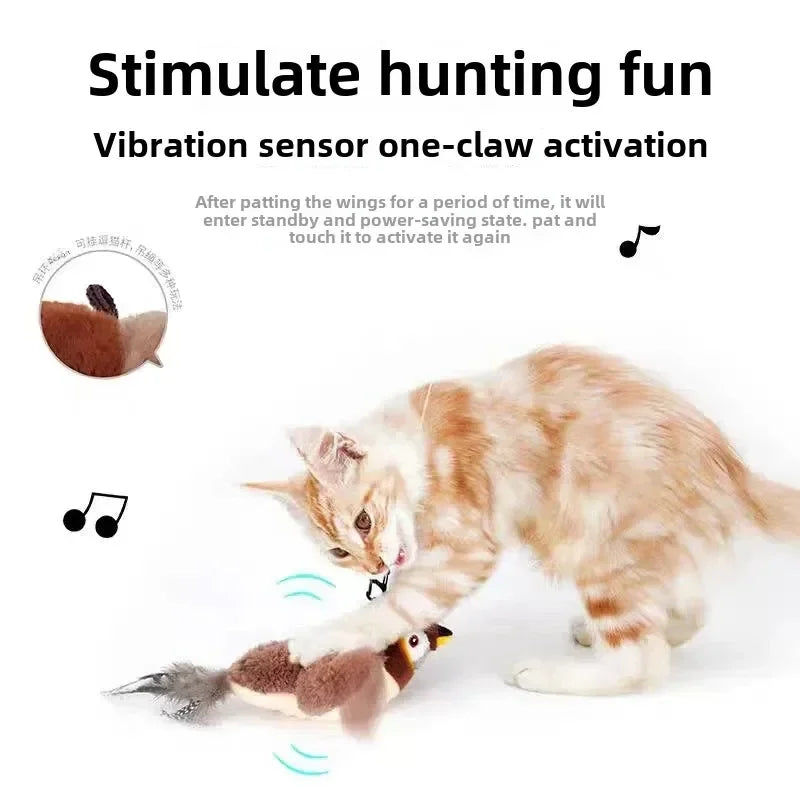 simulated chirping bird cat toy