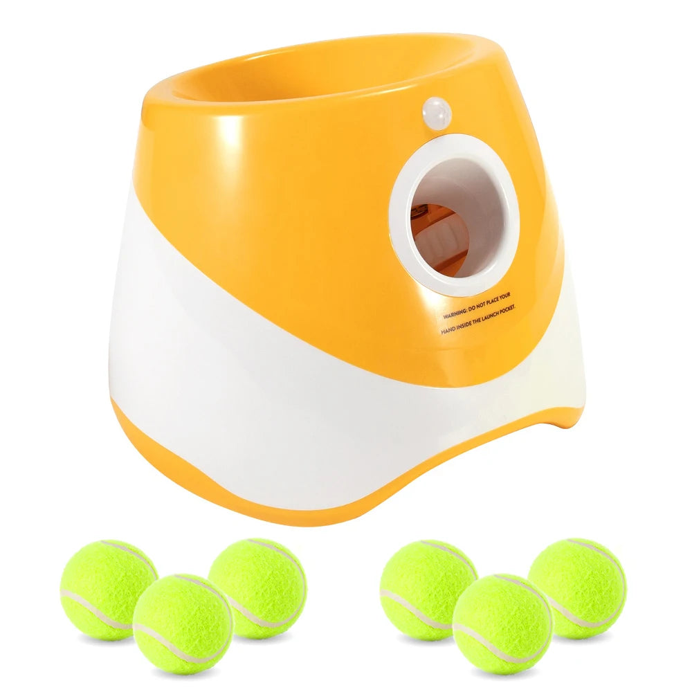 Automatic Dog Tennis Ball Launcher - Rechargeable Interactive Catapult Toy