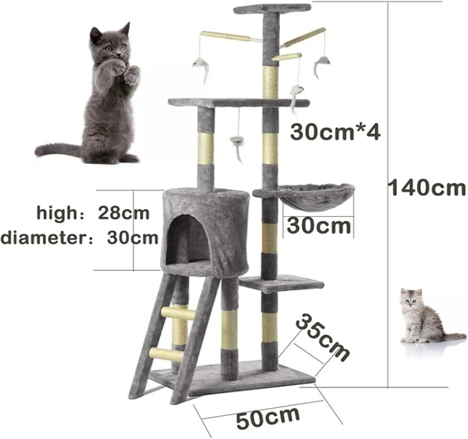 wooden climbing frame for cats size