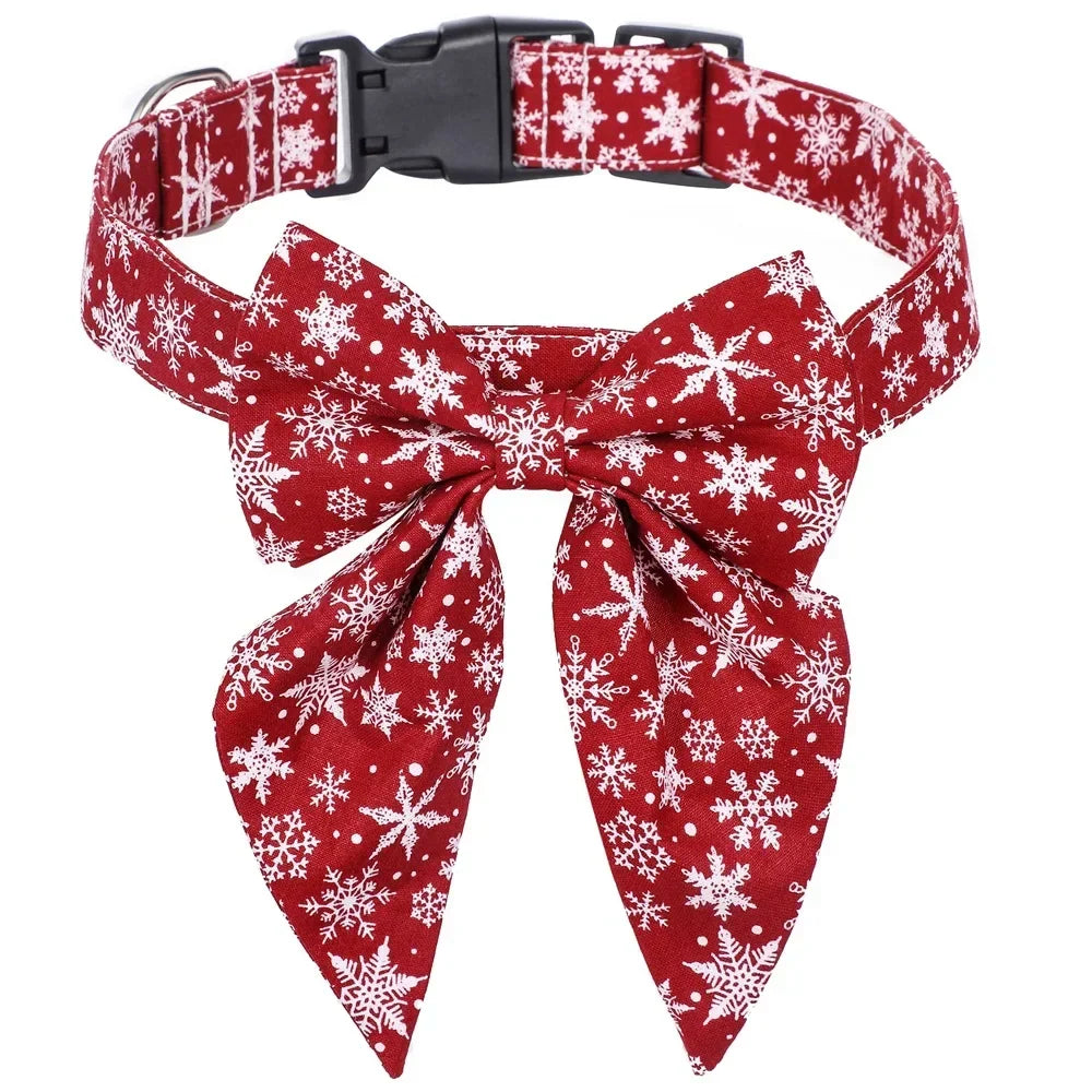 Christmas Dog Bow Collars  for Small Large Pets