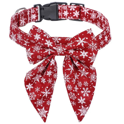 Christmas Dog Bow Collars  for Small Large Pets