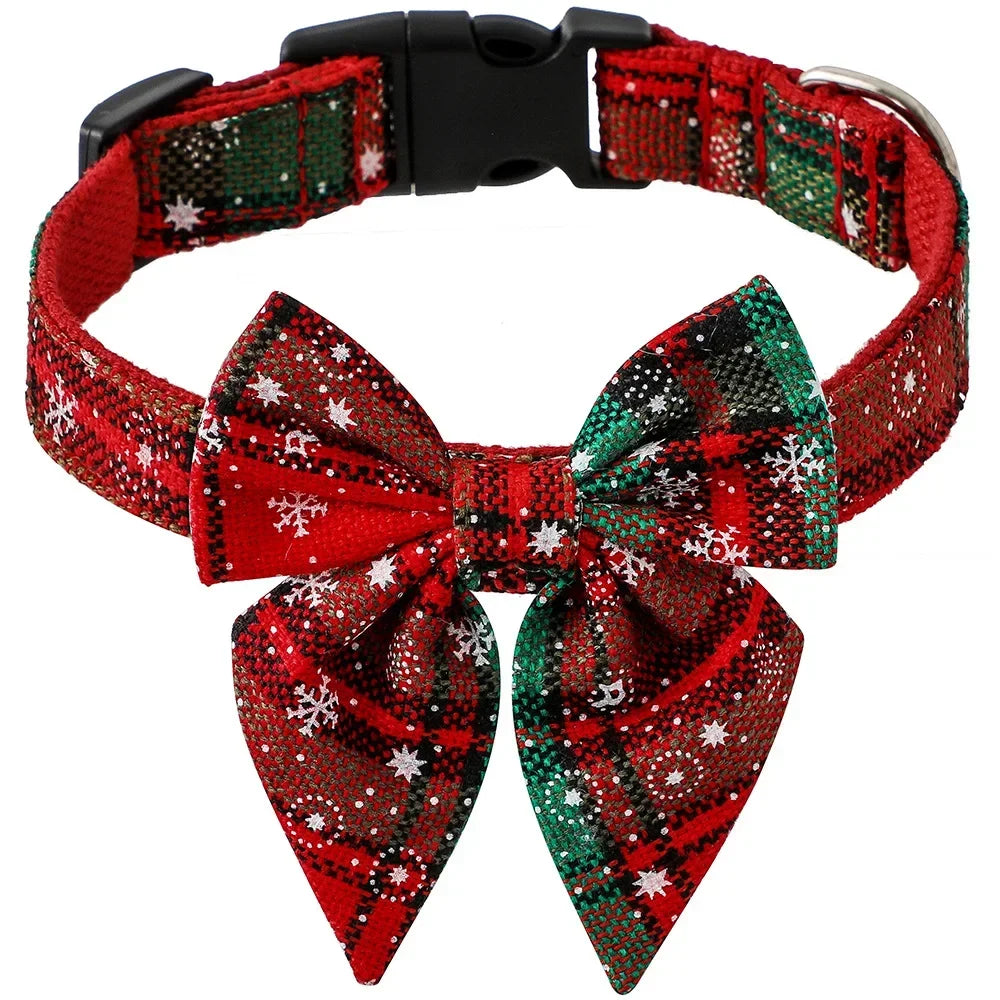 Christmas Dog Bow Collars  for Small Large Pets