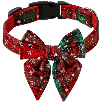 Christmas Dog Bow Collars  for Small Large Pets