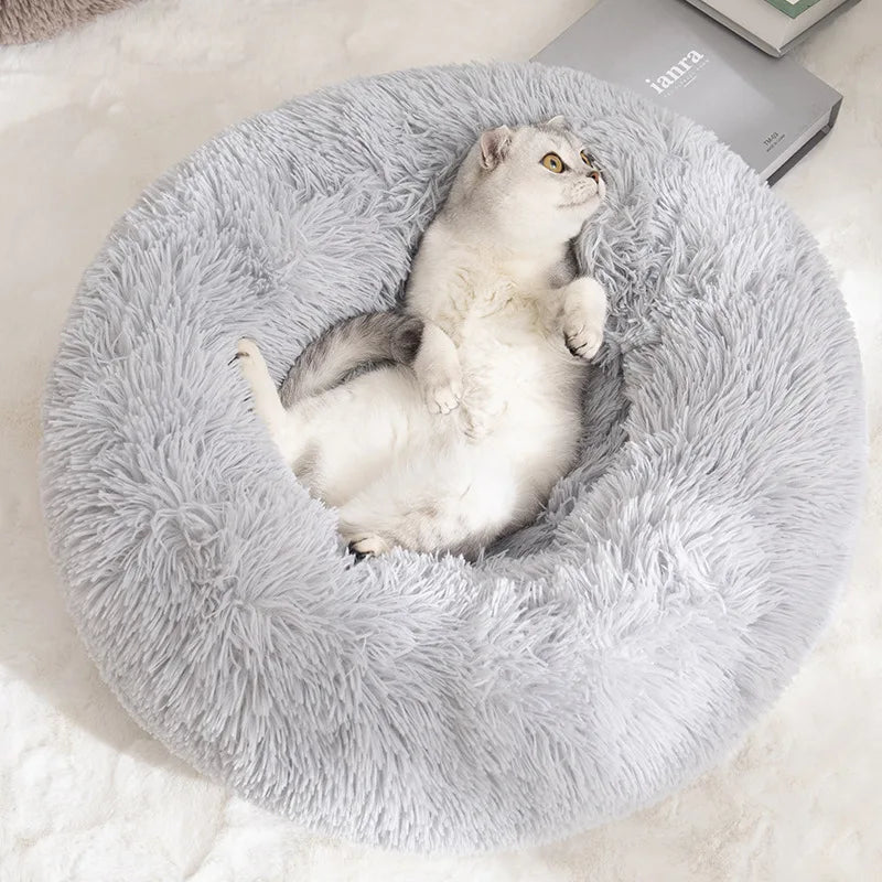 calming donut cat bed