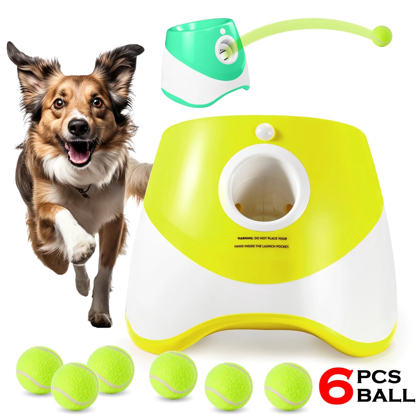 Automatic Dog Tennis Ball Launcher - Rechargeable Interactive Catapult Toy