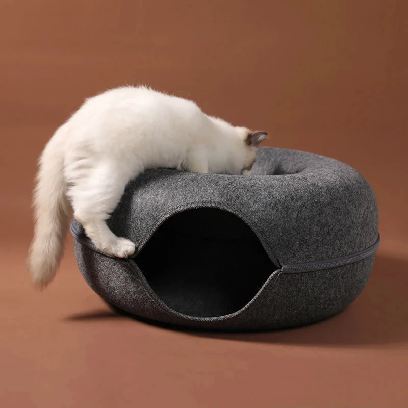 Modular Donut Bed Cat Play Tunnel