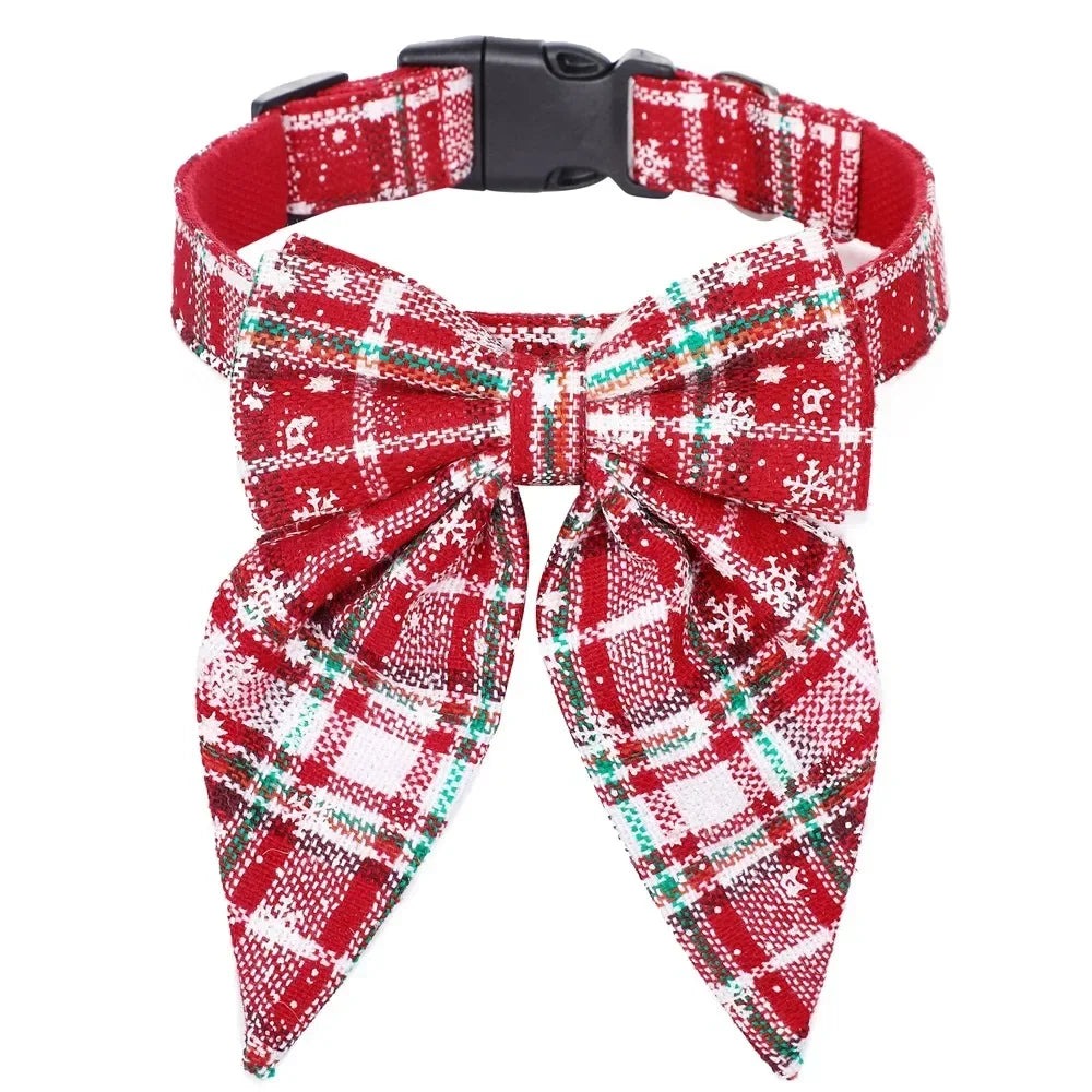 Christmas Dog Bow Collars  for Small Large Pets
